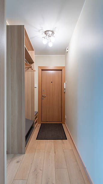 istock Modern Entryway with Wooden Door and Elegant Interior Design Elements 2223722430
