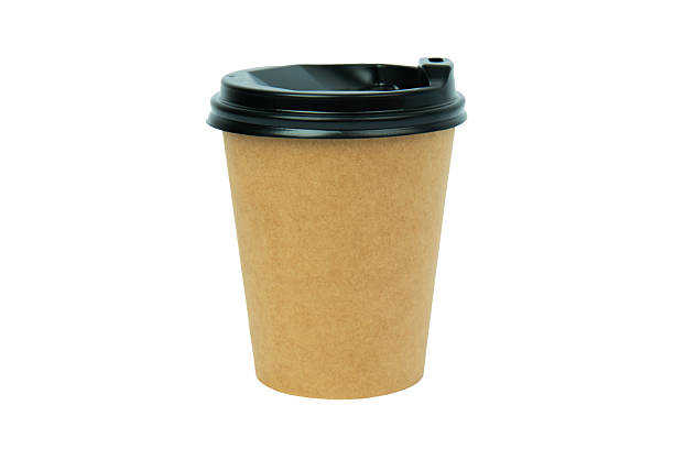 istock Paper coffee cup with black lid on white background 2223727902