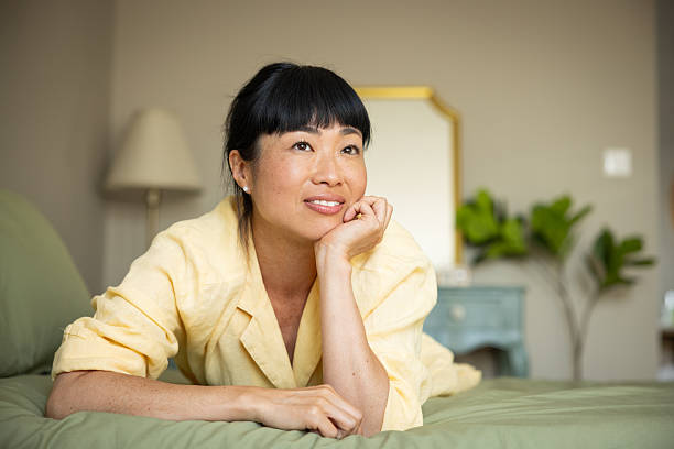 istock Japanese women enjoying the morning while waking up 2223728772