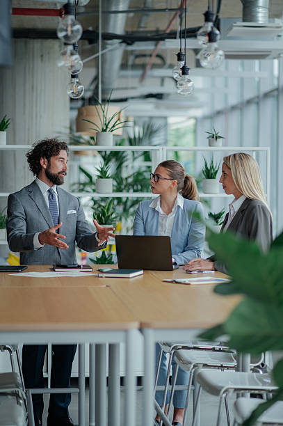 istock Business team discussing strategy in modern office 2223733683