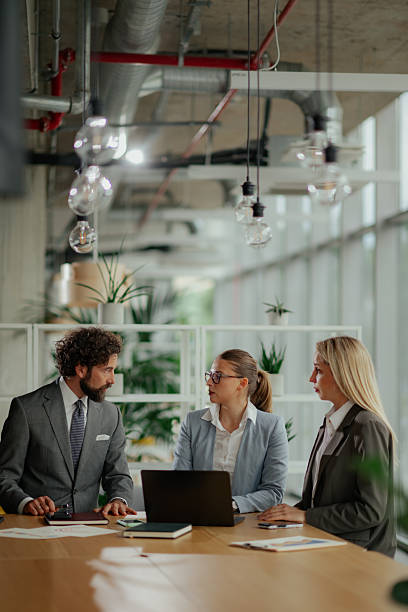 istock Business team analyzing financial reports in modern office 2223733712