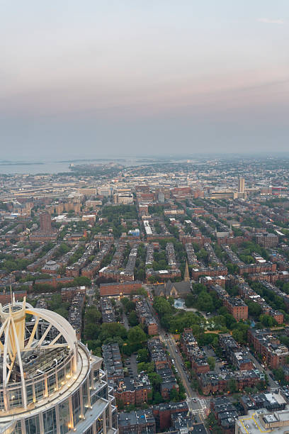 istock Aerial view of Boston at dusk from a skyscraper. 2223742262