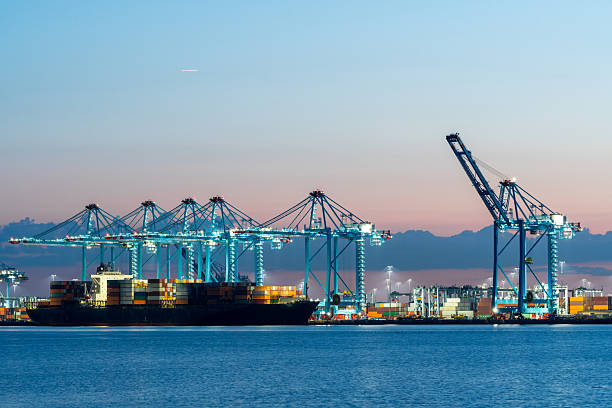 istock Container ships in the port of New York 2223746143