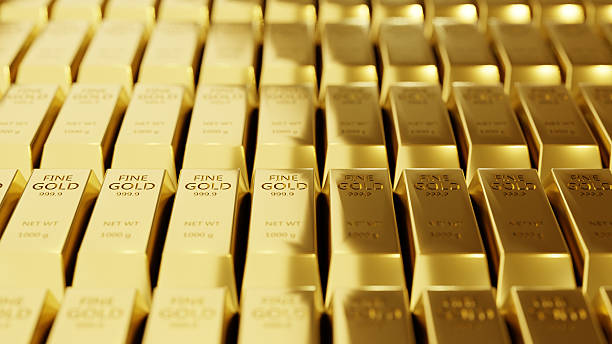 istock Close-up 3d illustration view of fine gold bars. 2223748057