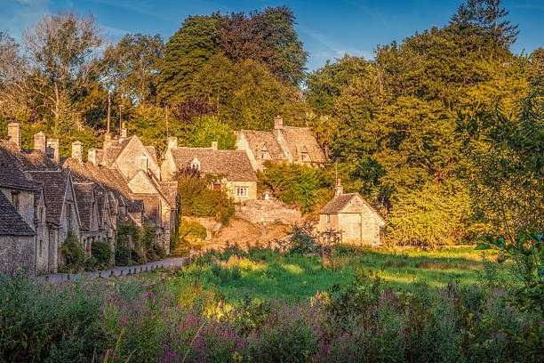 The row houses of Arlington Row in the Cotswold town of Bibury