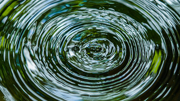 istock Defocus green color water ripple surface clear calm texture background with splashing bubbles water drop. 2223755274