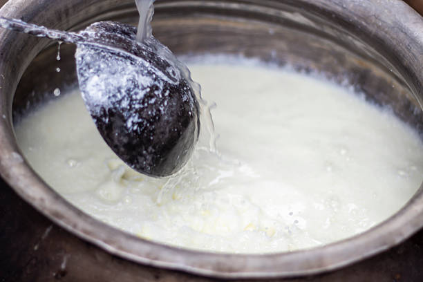 istock Sweets are being made with milk and sugar in the open market 2223762000