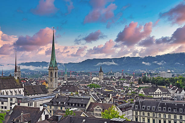 istock Dramatic sunset sky over Zurich, Switzerland 2223762658