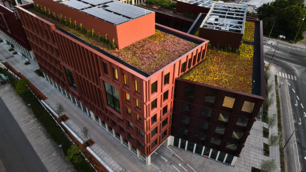 istock Drone point of view of new mass timber construction 2223765717