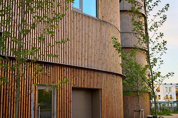 istock Modern architecture - Details of mass timber construction 2223765734