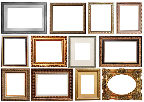 istock frames set painting isolated on white background gold silver 2223765783
