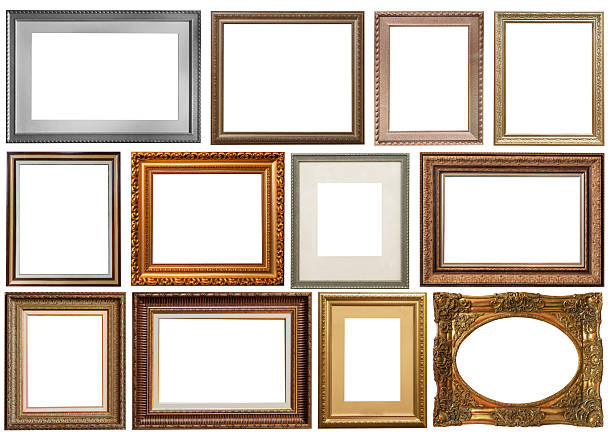 istock frames set painting isolated on white background gold silver 2223765800