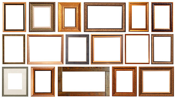 istock frames set painting isolated on white background gold silver 2223765906