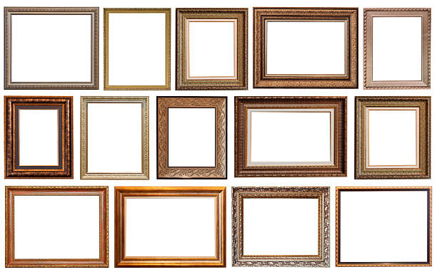 istock frames set painting isolated on white background gold silver 2223765949