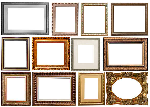 istock frames set painting isolated on white background gold silver 2223766082