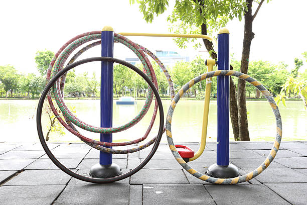 istock Hula hoop,Outdoor exercise machines in public park 2223766601