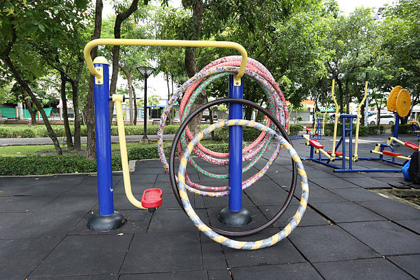 istock Hula hoop,Outdoor exercise machines in public park 2223766605