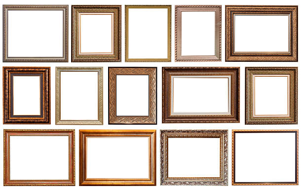 istock frames set painting isolated on white background gold silver 2223767160