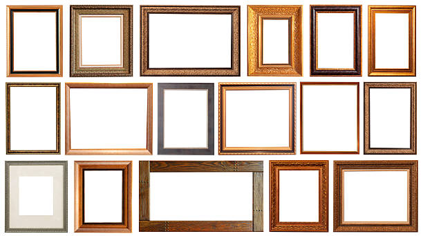 istock frames set painting isolated on white background gold silver 2223767326