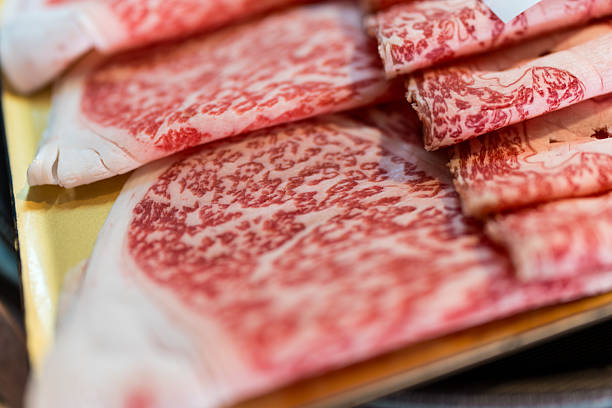 Dishes featuring thin slices of beef for Sukiyaki