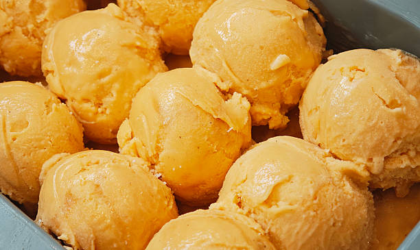 Thai tea ice cream in a cooler box
