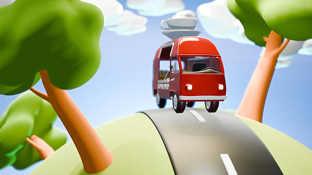 istock Driving Car cartoon. 3d render illustration. 2223775911
