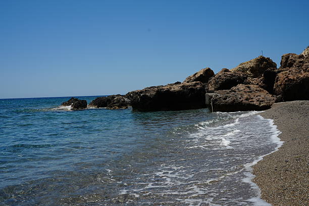 Secluded Karoumes beach, finishing point of Chochlakies gorge hiking route (Lasithi, east Crete, Greece).
