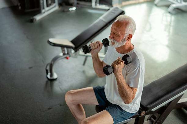 istock Active Senior Male Lifting Weights for Strength and Health 2223799829