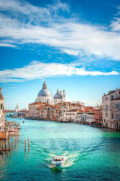 View of Grand Canal and Basilica Santa Maria della Salute in Venice