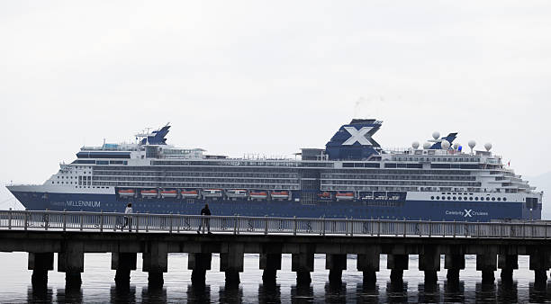 Aomori, Japan - April 18 2025: Celebrity Cruises arrive aomori on day time.