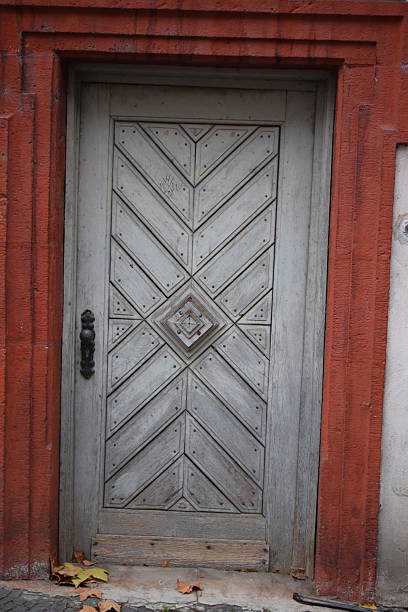 an old gate in an old stone building