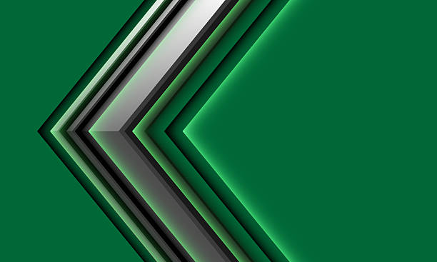 istock Abstract grey arrow metallic black geometric design modern futuristic technology on green background vector 2223813091