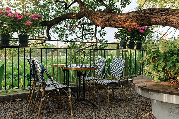 istock Casual seating at an outdoor cafe 2223816701
