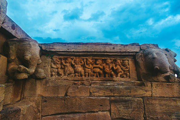 Carvings shot on the side of a Cambodian Temple circa 11th century