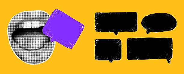 istock A collection of speech bubbles in varying shapes and textures contrasted against a bright background. These elements create an engaging retro collage perfect for artistic projects or communication. 2223824320