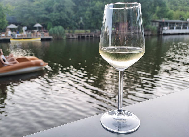 istock Wine at sunset by the lake 2223830761