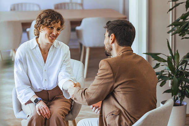 istock Professional Business Meeting Between Two Colleagues in a Modern Office 2223837656