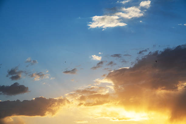 istock Beautiful bright sunset sky background with clouds.  Evening time 2223840937