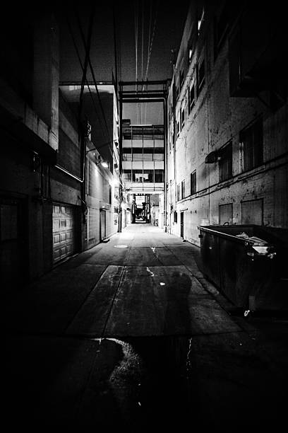 Dark alley in downtown. Billings, Montana, USA
