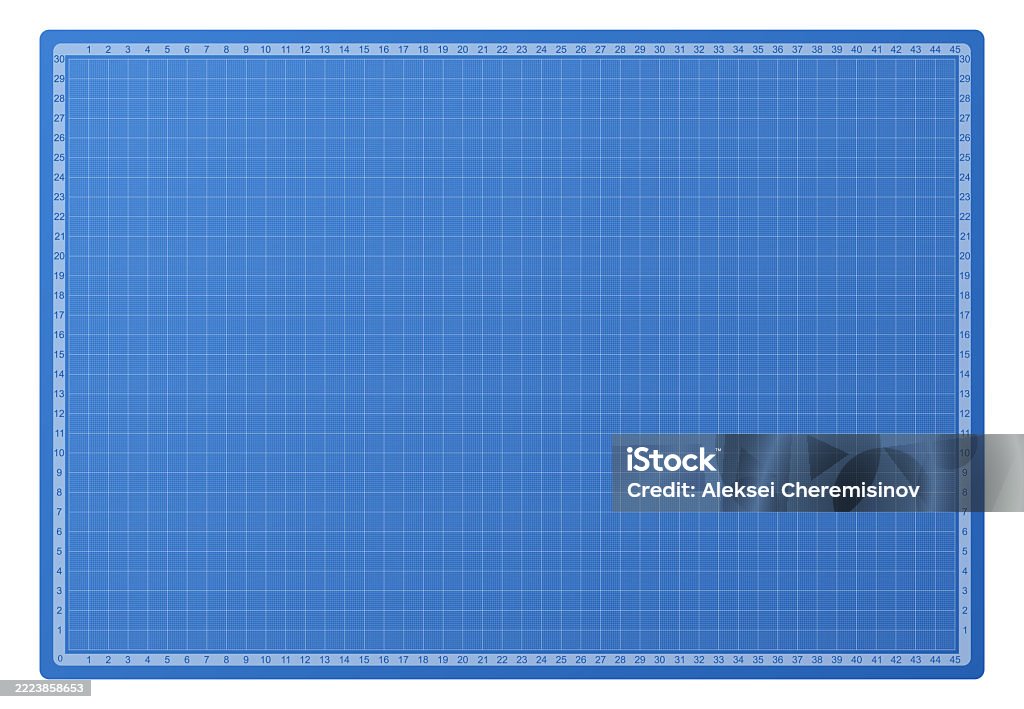 Blueprint Table Mat Blueprint Background Blue Cutting Mat With Grid Lines And Numeric ...