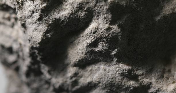 istock Close-up of dark textured sandstone with deep shadows and subtle relief 2223859307