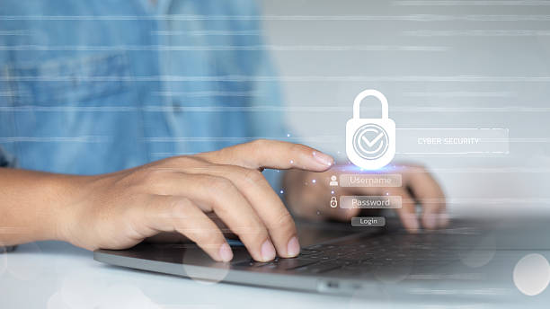 istock Close up hand typing on laptop with cybersecurity icon, username and password login protection, technology concept. 2223863024