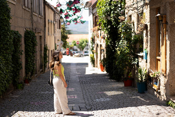 Tourism in Belmonte, Castelo Branco, Portugal.