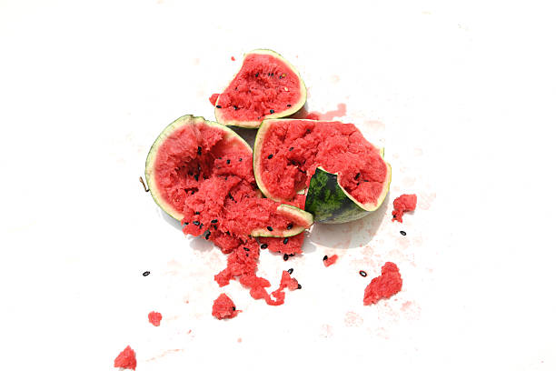 istock Close-up of a broken watermelon isolated on a white background 2223864968