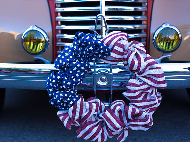 istock USA Flag Wreath on Vintage Pick-Up Front Bumper Close-Up 2223865018