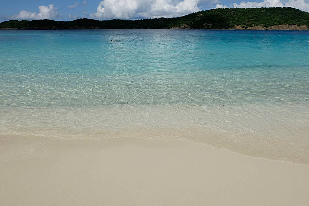 istock Crystal Clear Caribbean Shoreline with Distant Island Views 2223875736