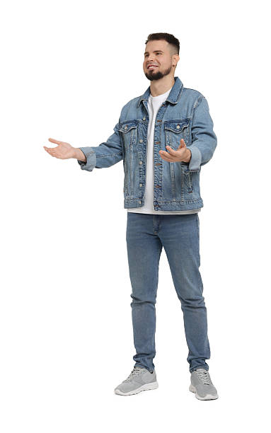 istock Man in denim clothes isolated on white 2223877063