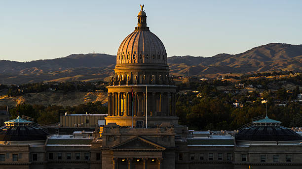 istock Idaho State Capitol building in Boise with foothills backdrop at sunset. 2223877557