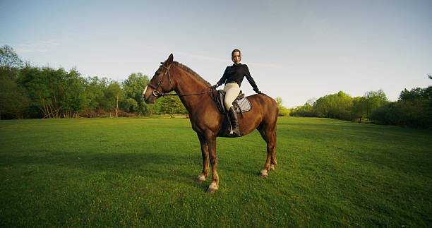 istock A woman rides a horse 2223881805