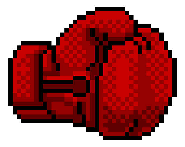 A boxing glove video game pixel art icon illustration